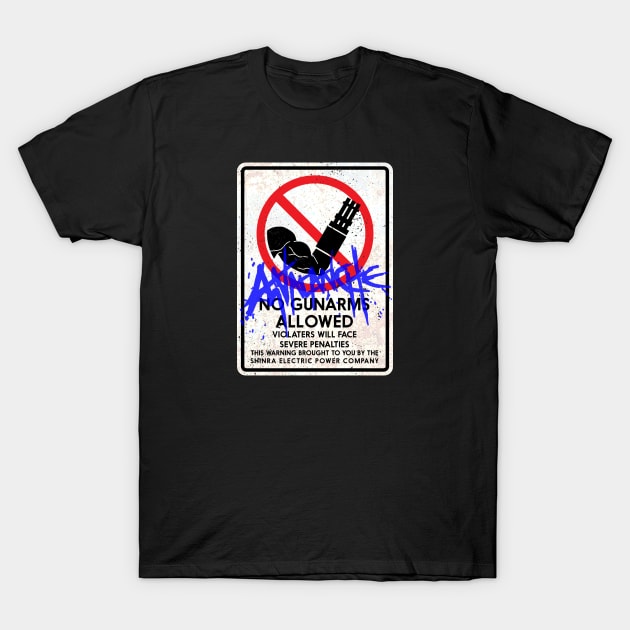 Gun Arm Free Zone T-Shirt by CCDesign